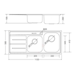 Chậu rửa chén Inox Malloca MS 1027L NEW